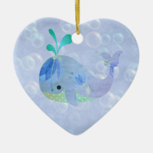 Adorno De Cerámica Corazón de la invitación del nacimiento del beb