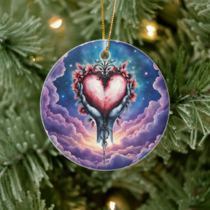 Adorno De Cerámica Corazón de Magia Silenciosa
