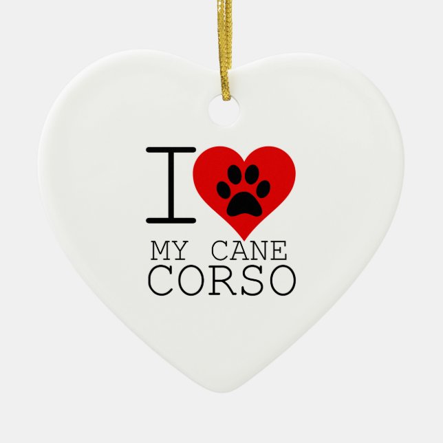ADORNO DE CERÁMICA CORAZÓN DE MI CÁNCARA CORSO (Frente)