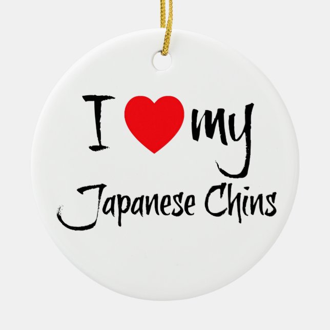 Adorno De Cerámica Corazón de mis perros chinos japoneses (Frente)