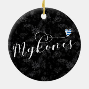 Adorno De Cerámica Corazón de Mykonos, Grecia