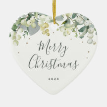 Corazón de Navidad con Snowberry personalizado sin