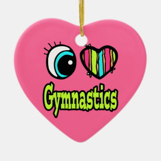 Adorno De Cerámica Corazón de ojos brillante me encanta la gimnasia
