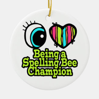 Adorno De Cerámica Corazón de ojos brillante me encanta ser un campeó