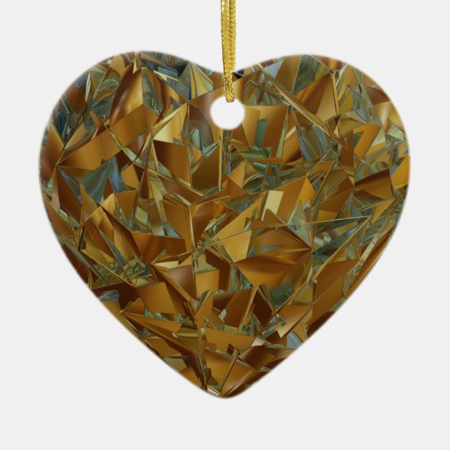 Adorno De Cerámica corazón de oro (Frente)