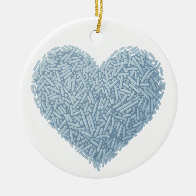 Adorno De Cerámica Corazón de salpicadura suave | Bebé Sprinkle (Frente)