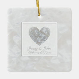 Adorno De Cerámica Corazón del 60 aniversario del boda del Diamante