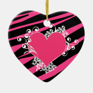 Adorno De Cerámica Corazón del KRW y recuerdo negro y rosado de la