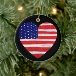 Adorno De Cerámica Corazón en colores de bandera