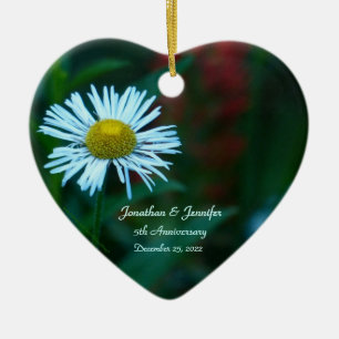 Adorno De Cerámica Corazón en forma de aniversario de boda de margari