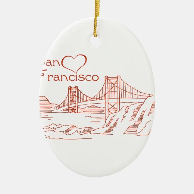 Adorno De Cerámica Corazón en San Francisco (Frente)