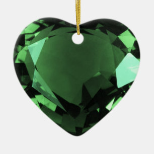 Adorno De Cerámica Corazón Esmeralda