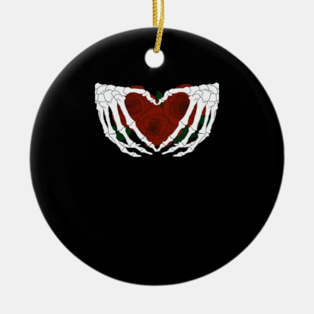 Adorno De Cerámica Corazón esquelético (Frente)