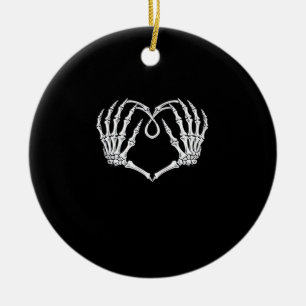 Adorno De Cerámica Corazón gótico día de San Valentín con Skeleton Ma