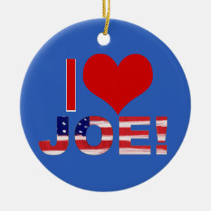 Adorno De Cerámica ¡Corazón JOE! En azul con bandera