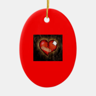 Adorno De Cerámica Corazón-ornamento quebrado/de la reparación