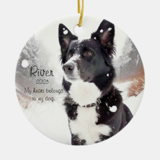 Adorno De Cerámica Corazón personalizable para amantes de perros con