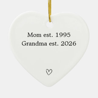 Adorno De Cerámica Corazón Personalizado de Mamá a Abuela