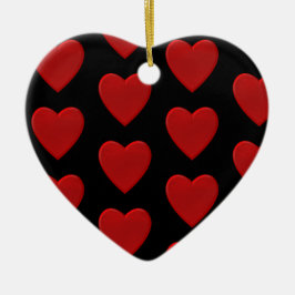 Adorno De Cerámica Corazón Rojo