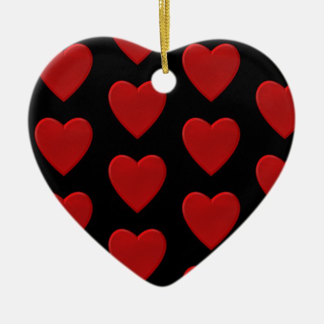 Adorno De Cerámica Corazón Rojo (Frente)