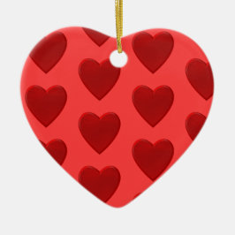 Adorno De Cerámica Corazón Rojo