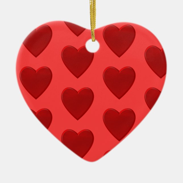 Adorno De Cerámica Corazón Rojo (Frente)