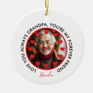 Adorno De Cerámica Corazón Rojo Cute Reloj Amo Abuelos Foto