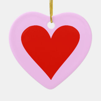 Adorno De Cerámica Corazón rojo en un colgante de cerámica del