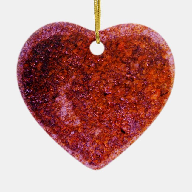 Adorno De Cerámica corazón rosa coral (Frente)