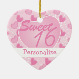 Adorno De Cerámica Corazón rosa dulce 16