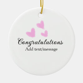 Adorno De Cerámica Corazón rosa felicitaciones graduación acuarela a