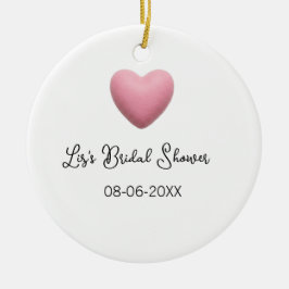 Adorno De Cerámica Corazón rosa pastel retro despedida de soltera fec