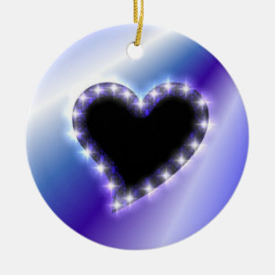 Adorno De Cerámica Corazón sobre el arcoiris morado