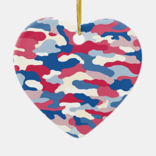 Adorno De Cerámica Corazón USA Camuflaje Personalizado