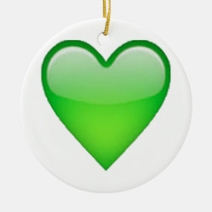 Adorno De Cerámica Corazón verde - Emoji
