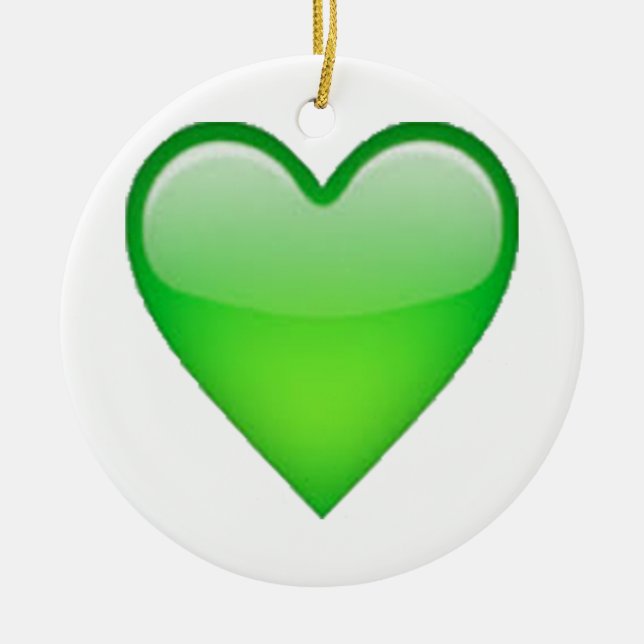 Adorno De Cerámica Corazón verde - Emoji (Frente)