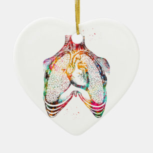 Adorno De Cerámica Corazón y pulmones humanos