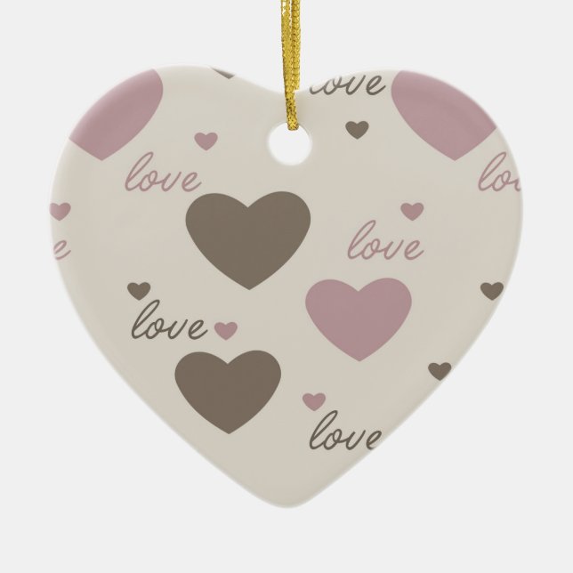 Adorno De Cerámica Corazones de amor (Frente)