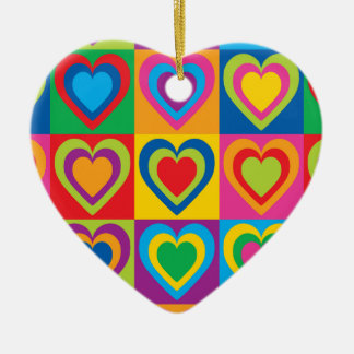 Adorno De Cerámica Corazones de arte pop