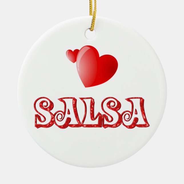 Adorno De Cerámica Corazones de la salsa (Frente)