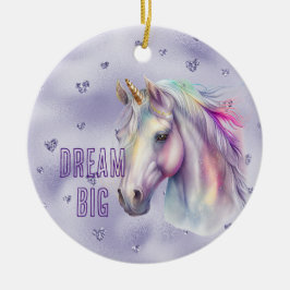 Adorno De Cerámica Corazones de Purpurinas moradas de unicornio