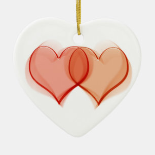 Adorno De Cerámica Corazones entrelazados