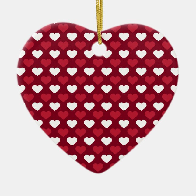 Adorno De Cerámica Corazones rojos (Frente)