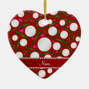 Adorno De Cerámica Corazones rojos conocidos personalizados de las