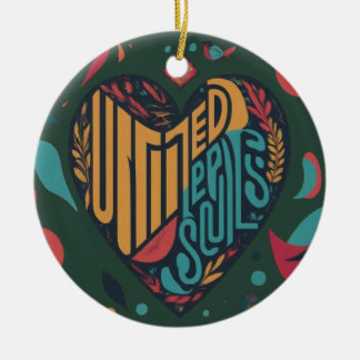 Adorno De Cerámica Corazones Unidos valientes almas