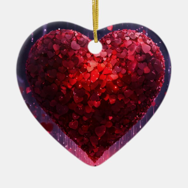 Adorno De Cerámica Corazones y amor (Frente)