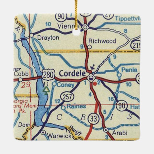 Adorno De Cerámica Cordele Georgia (Reverso)