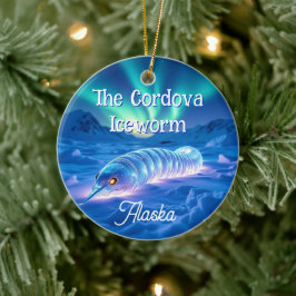 Adorno De Cerámica Cordova Iceworm Alaska Críptido Mito Navidad