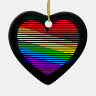 Adorno De Cerámica Corey Tiger 80 Corazón de raya arco iris retro