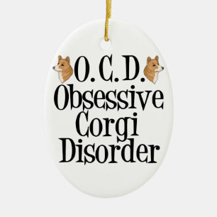 Adorno De Cerámica Corgi de corte